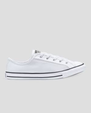 Boty Nízké Converse Chuck Taylor All Star Dainty Læder Bílé | CV-310JAV