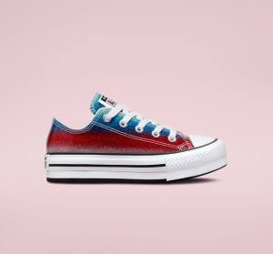 Boty Nízké Converse Chuck Taylor All Star Lift Platformyě Glitter Drip Blankyt Bílé Červené | CV-360REU