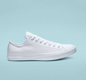 Boty Nízké Converse Chuck Taylor All Star Læder All White Bílé | CV-934ETL