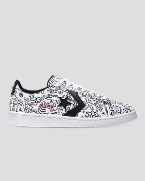 Boty Nízké Converse Keith Haring Pro Læder Bílé Černé Červené | CV-059KQH