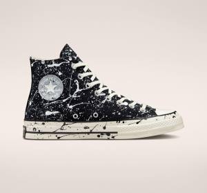 Boty Vysoké Converse Chuck 70 Archive Paint Splatter Černé Šedé | CV-012GHM