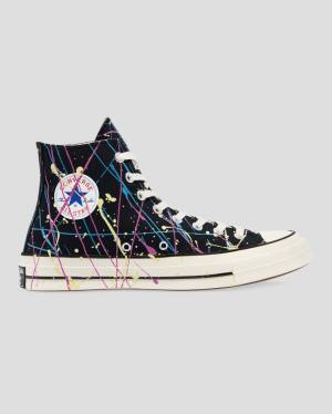 Boty Vysoké Converse Chuck 70 Archive Print Paint Splatter Černé | CV-021IDW