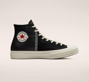 Boty Vysoké Converse Chuck 70 Crafted Læder Černé Červené | CV-620NIY