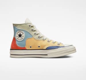 Boty Vysoké Converse Chuck 70 Crafted Patchwork Olivy Zelené Blankyt | CV-439FQK