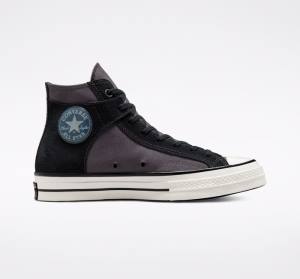 Boty Vysoké Converse Chuck 70 Crafted Platene Černé Bílé | CV-156KNV