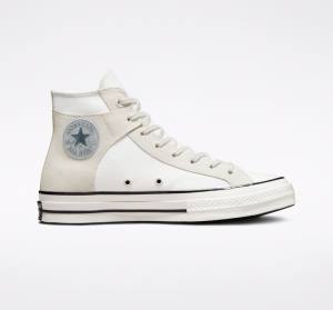 Boty Vysoké Converse Chuck 70 Crafted Platene Bílé Černé | CV-548XJM