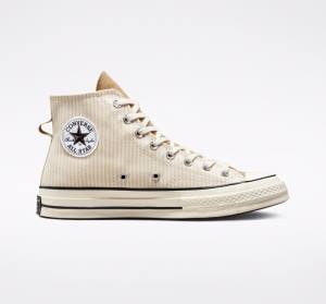 Boty Vysoké Converse Chuck 70 Crafted Stripe Hnědé | CV-423PVC