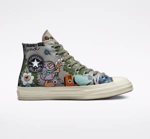 Boty Vysoké Converse Chuck 70 Floral Olivy Zelené Viacfarebný | CV-081RWD