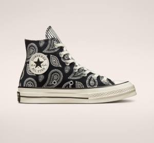 Boty Vysoké Converse Chuck 70 Paisley Černé | CV-985PWK