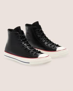 Boty Vysoké Converse Chuck 70 Premium Læder Černé | CV-187AZY