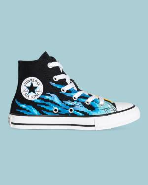 Boty Vysoké Converse Chuck Taylor All Star Flame Print Černé | CV-041AOY