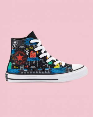 Boty Vysoké Converse Chuck Taylor All Star Gamer Print Černé | CV-063THB