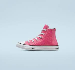 Boty Vysoké Converse Chuck Taylor All Star Zimní Glitter Růžové Černé Bílé | CV-083HXQ