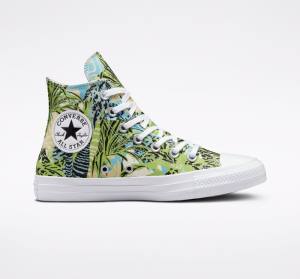 Boty Vysoké Converse Chuck Taylor All Star Tropical Florals Světle Zelene Bílé | CV-089LWM