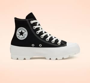 Boty Vysoké Converse Chuck Taylor All Star Lugged Černé Bílé | CV-217ZFG