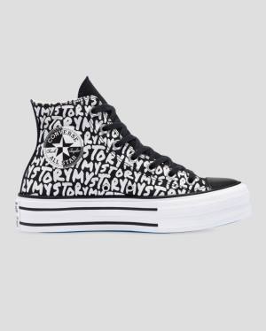 Boty Vysoké Converse Chuck Taylor All Star My Story Double Stacked Lift Černé | CV-319OMC