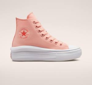 Boty Vysoké Converse Chuck Taylor All Star Move Platformyě Platene Růžové Bílé Růžové | CV-419UNE