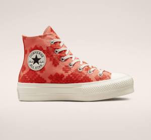 Boty Vysoké Converse Chuck Taylor All Star Lift Platformyě Tonal Embroidery Oranžové | CV-572BHL