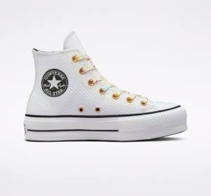 Boty Vysoké Converse Chuck Taylor All Star Lift Platformyě Splatter Bílé Bílé | CV-648YWZ