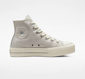 Boty Vysoké Converse Chuck Taylor All Star Lift Platformyě Metallic Twill Stříbrné Stříbrné | CV-752AHK