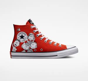 Boty Vysoké Converse Peanuts Chuck Taylor All Star Červené Černé Bílé | CV-678BFQ