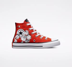 Boty Vysoké Converse Peanuts Chuck Taylor All Star Červené Černé Bílé | CV-682SIU