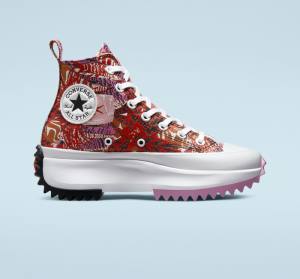 Boty Vysoké Converse Run Star Hike Platformyě Tropical Florals Oranžové Černé Bílé | CV-105DRF