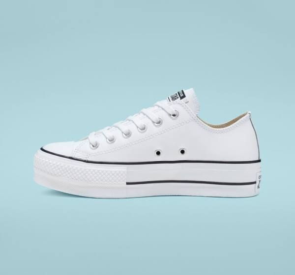 Boty Nízké Converse Chuck Taylor All Star Lift Platformyě Læder Bílé Černé Bílé | CV-043GYS