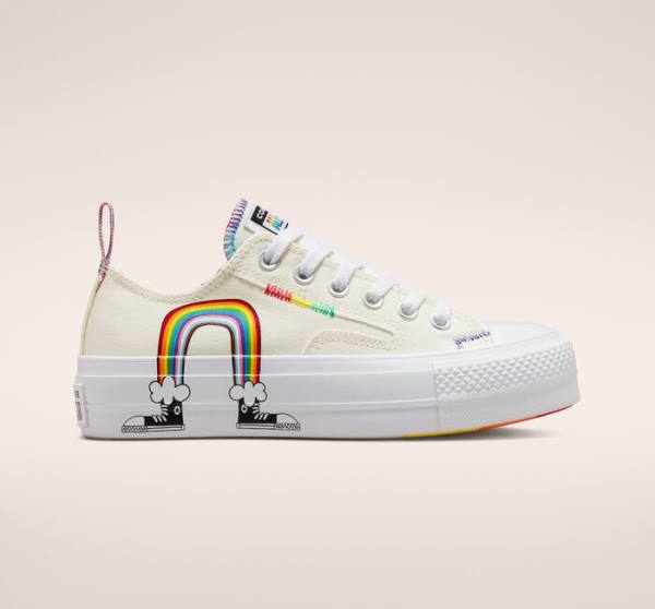 Boty Nízké Converse Chuck Taylor All Star Lift Platformyě Pride Červené | CV-213IWE