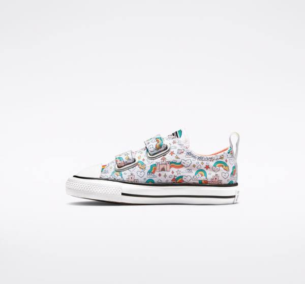 Boty Nízké Converse Chuck Taylor All Star Easy-On Rainbow Castles Bílé Růžové Tyrkysové | CV-230BGP