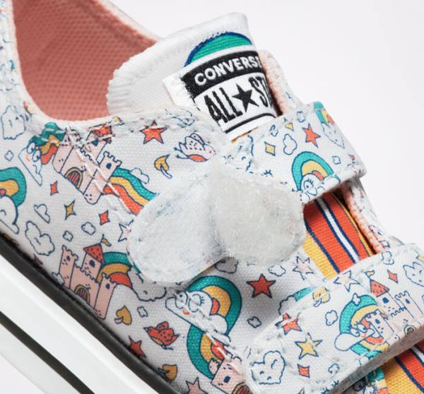 Boty Nízké Converse Chuck Taylor All Star Easy-On Rainbow Castles Bílé Růžové Tyrkysové | CV-230BGP