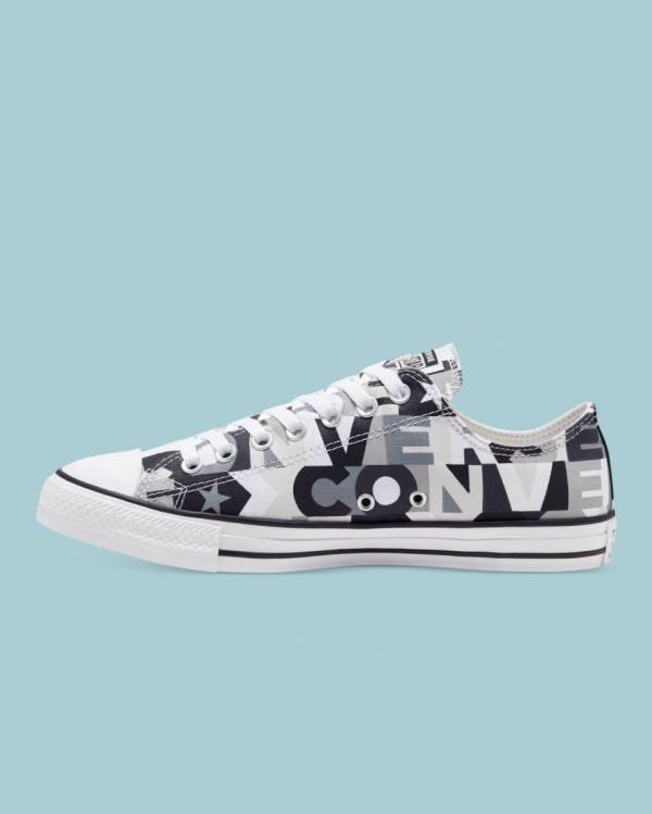 Boty Nízké Converse Chuck Taylor All Star Logo Print Černé | CV-297EGQ