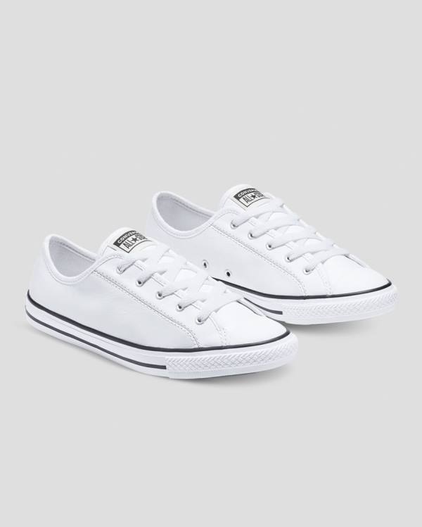 Boty Nízké Converse Chuck Taylor All Star Dainty Læder Bílé | CV-310JAV