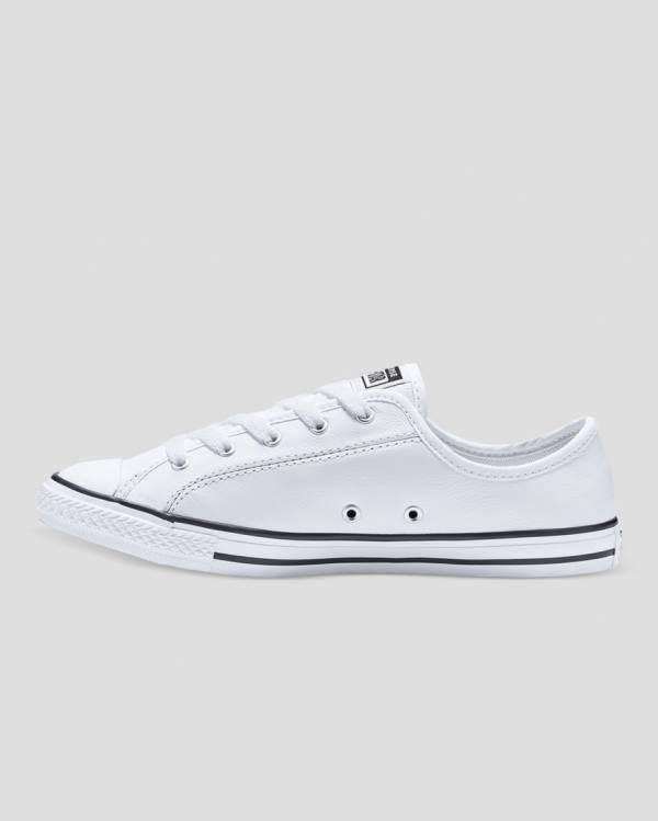 Boty Nízké Converse Chuck Taylor All Star Dainty Læder Bílé | CV-310JAV