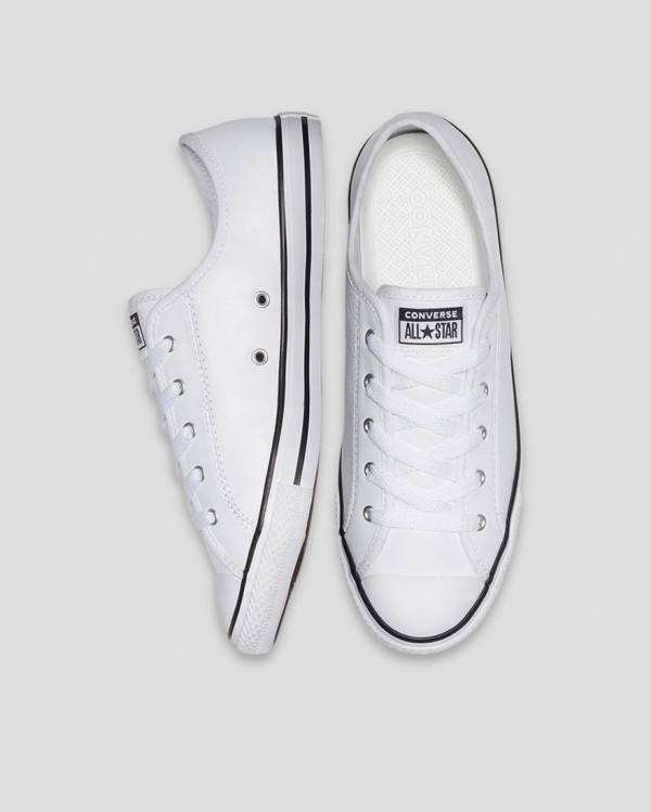 Boty Nízké Converse Chuck Taylor All Star Dainty Læder Bílé | CV-310JAV