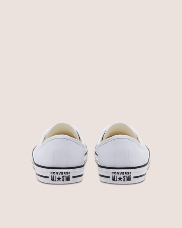 Boty Nízké Converse Chuck Taylor All Star Ballet Krajkové Faux Læder Slip Bílé | CV-431UNT