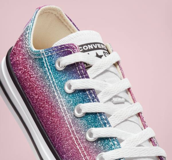 Boty Nízké Converse Chuck Taylor All Star Glitter Drip Bílé Béžový Bílé Fialové | CV-583UBG