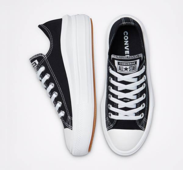 Boty Nízké Converse Chuck Taylor All Star Move Platformyě Černé Bílé | CV-610LWU