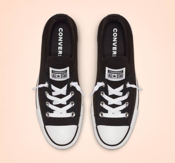 Boty Nízké Converse Chuck Taylor All Star Shoreline Knit Slip Černé Bílé | CV-743WUN