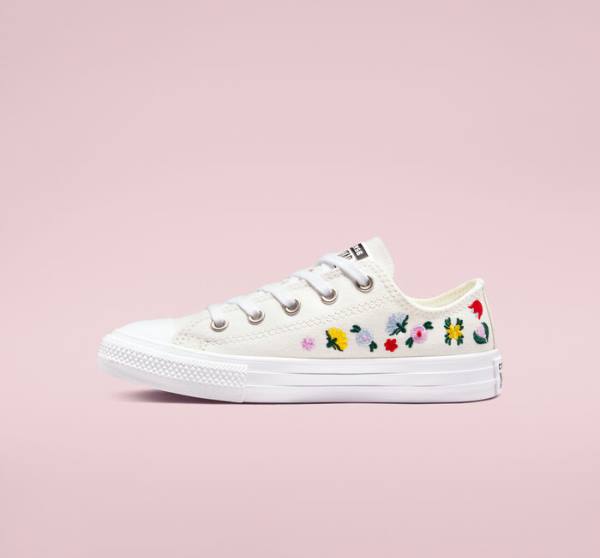 Boty Nízké Converse Chuck Taylor All Star Floral Embroidery Bílé Bílé | CV-807RJH