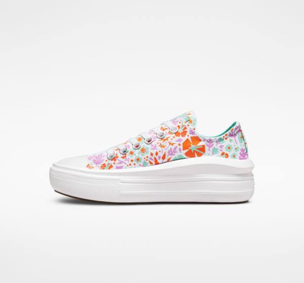 Boty Nízké Converse Chuck Taylor All Star Move Platformyě Paper Floral Bílé Světle | CV-821TKI