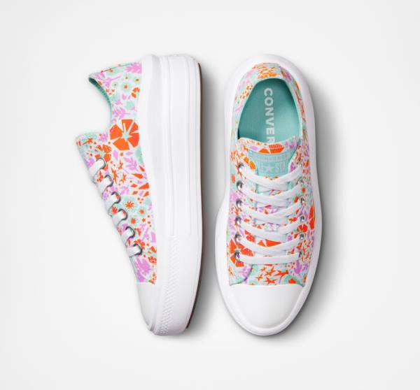 Boty Nízké Converse Chuck Taylor All Star Move Platformyě Paper Floral Bílé Světle | CV-821TKI