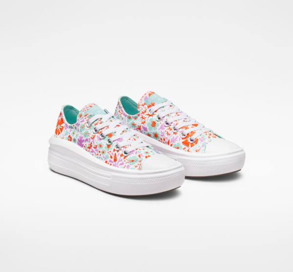 Boty Nízké Converse Chuck Taylor All Star Move Platformyě Paper Floral Bílé Světle | CV-821TKI