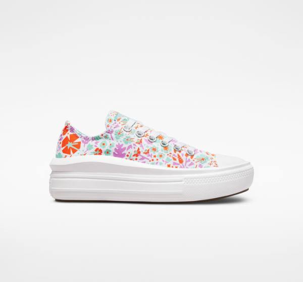 Boty Nízké Converse Chuck Taylor All Star Move Platformyě Paper Floral Bílé Světle | CV-821TKI