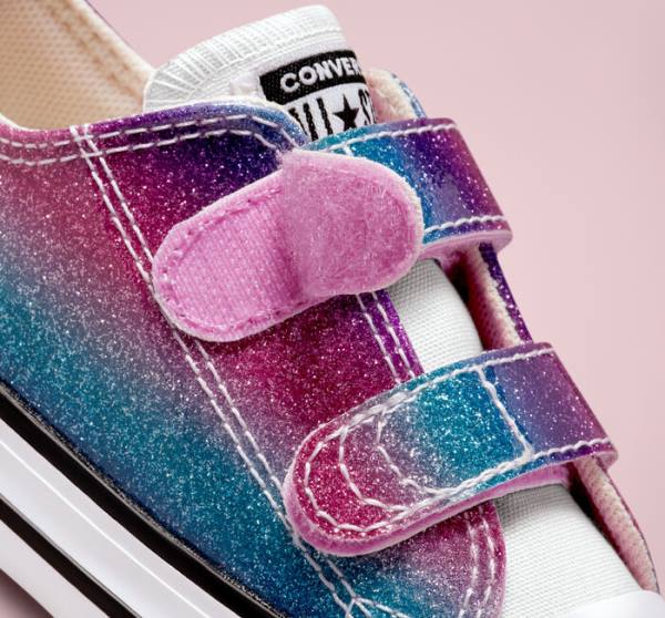 Boty Nízké Converse Chuck Taylor All Star Easy-On Glitter Drip Bílé Béžový Bílé Fialové | CV-860AGW