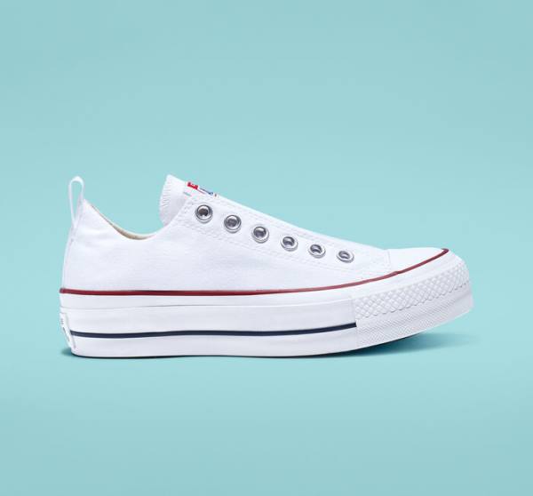 Boty Nízké Converse Chuck Taylor All Star Lift Platformyě Slip Bílé Červené Blankyt | CV-860CSK