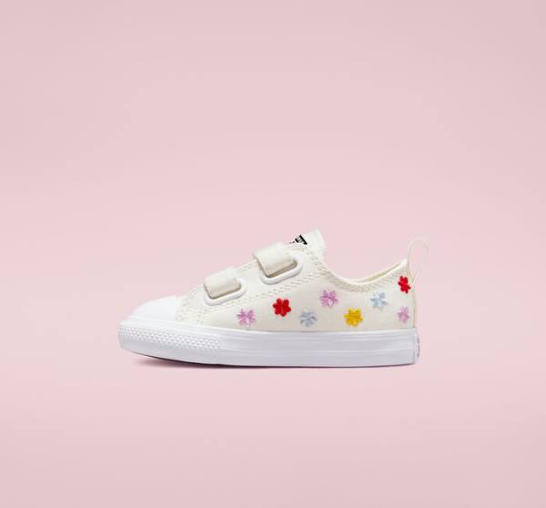 Boty Nízké Converse Chuck Taylor All Star Easy-On Floral Embroidery Bílé Bílé | CV-960ZSK