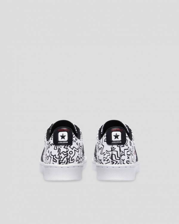 Boty Nízké Converse Keith Haring Pro Læder Bílé Černé Červené | CV-059KQH