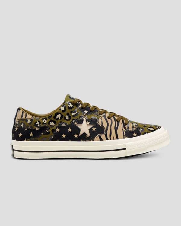 Boty Nízké Converse One Star Archive Print Mix Olivy Zelené Leopard | CV-172ARJ