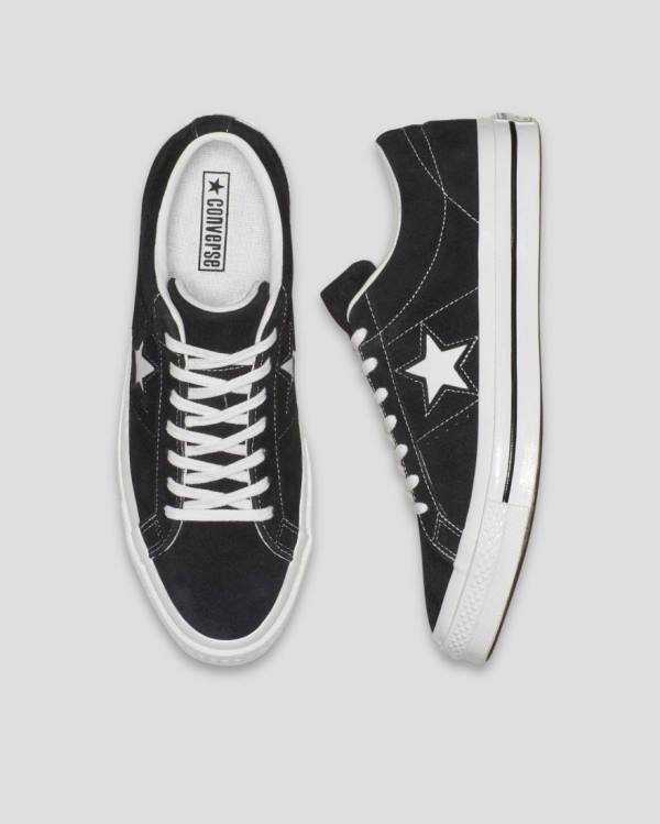 Boty Nízké Converse One Star Premium Semišové Černé | CV-846XYO